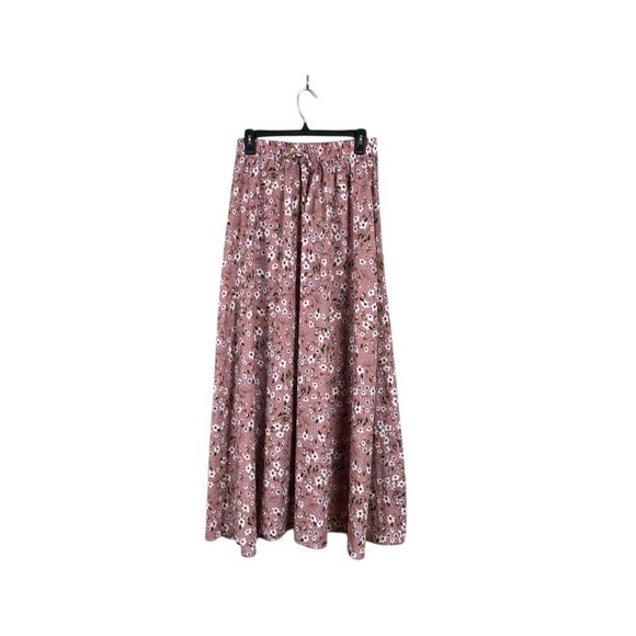 Womens Floral Maxi Skirt Size Medium Fairy Cottagecore Peasant Beachy Bohemian - Picture 2 of 6